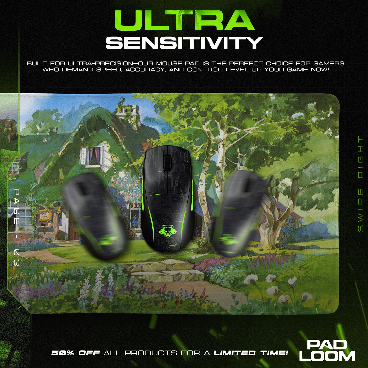 Studio Ghibli Mouse Pad - Forest Cottage Anime Desk Mat Padloom