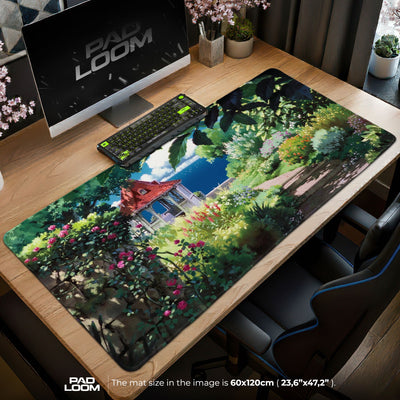 Studio Ghibli Mouse Pad - Garden Cottage Anime Desk Mat