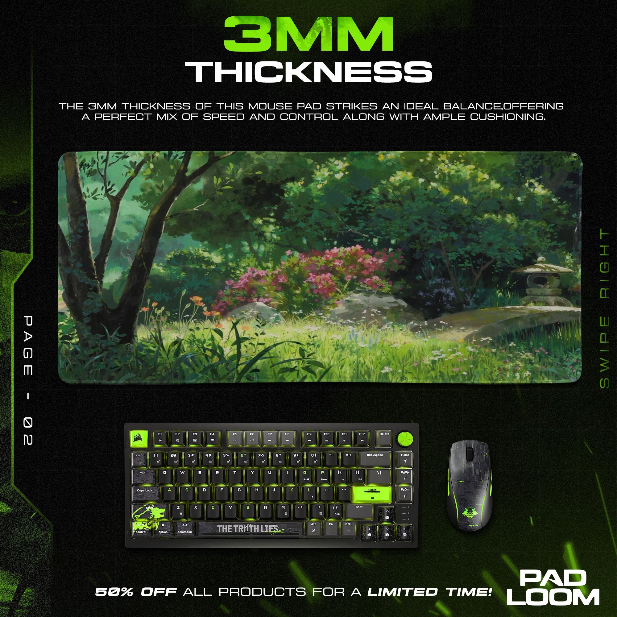 Studio Ghibli Mouse Pad - Garden Path Anime Desk Mat Padloom