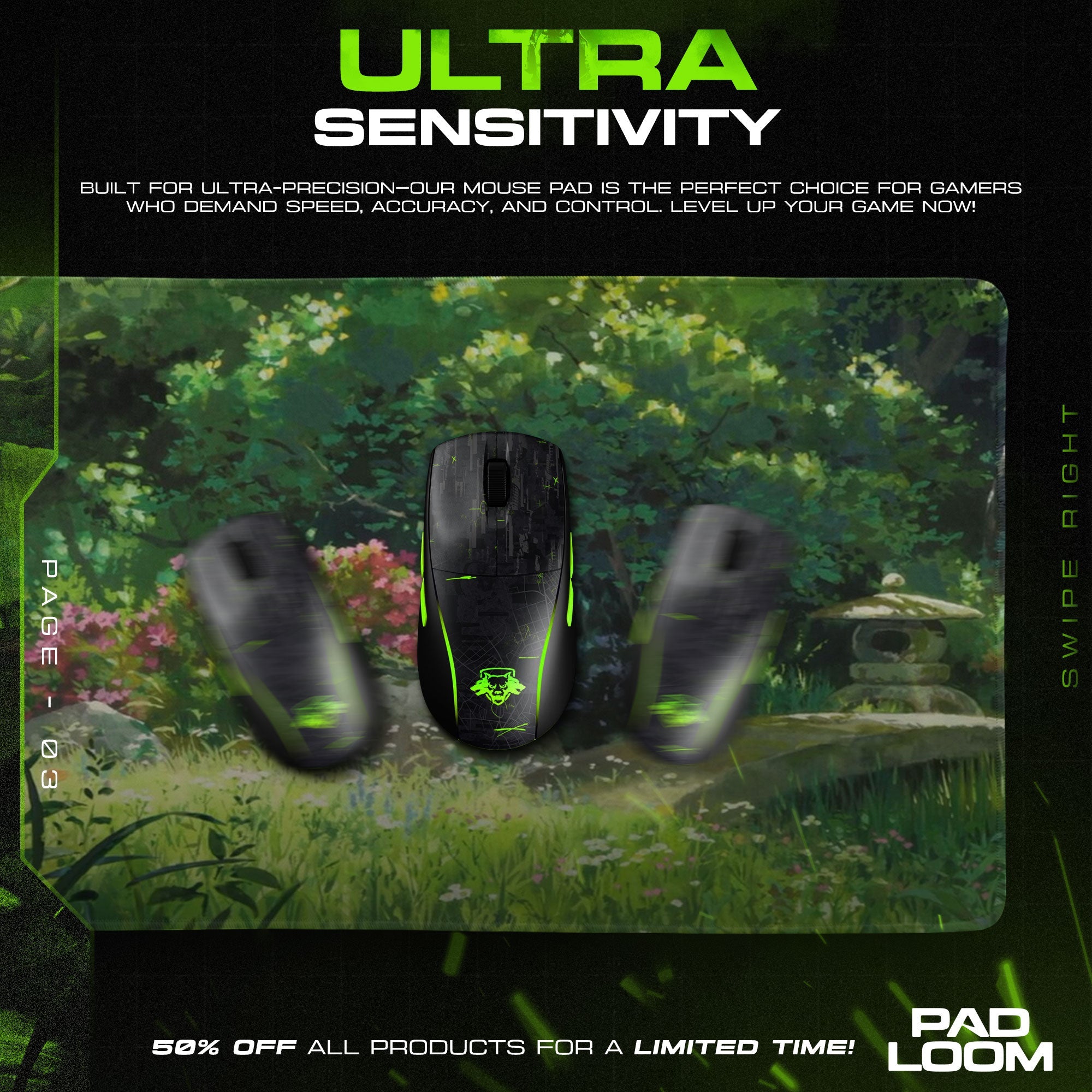 Studio Ghibli Mouse Pad - Garden Path Anime Desk Mat Padloom