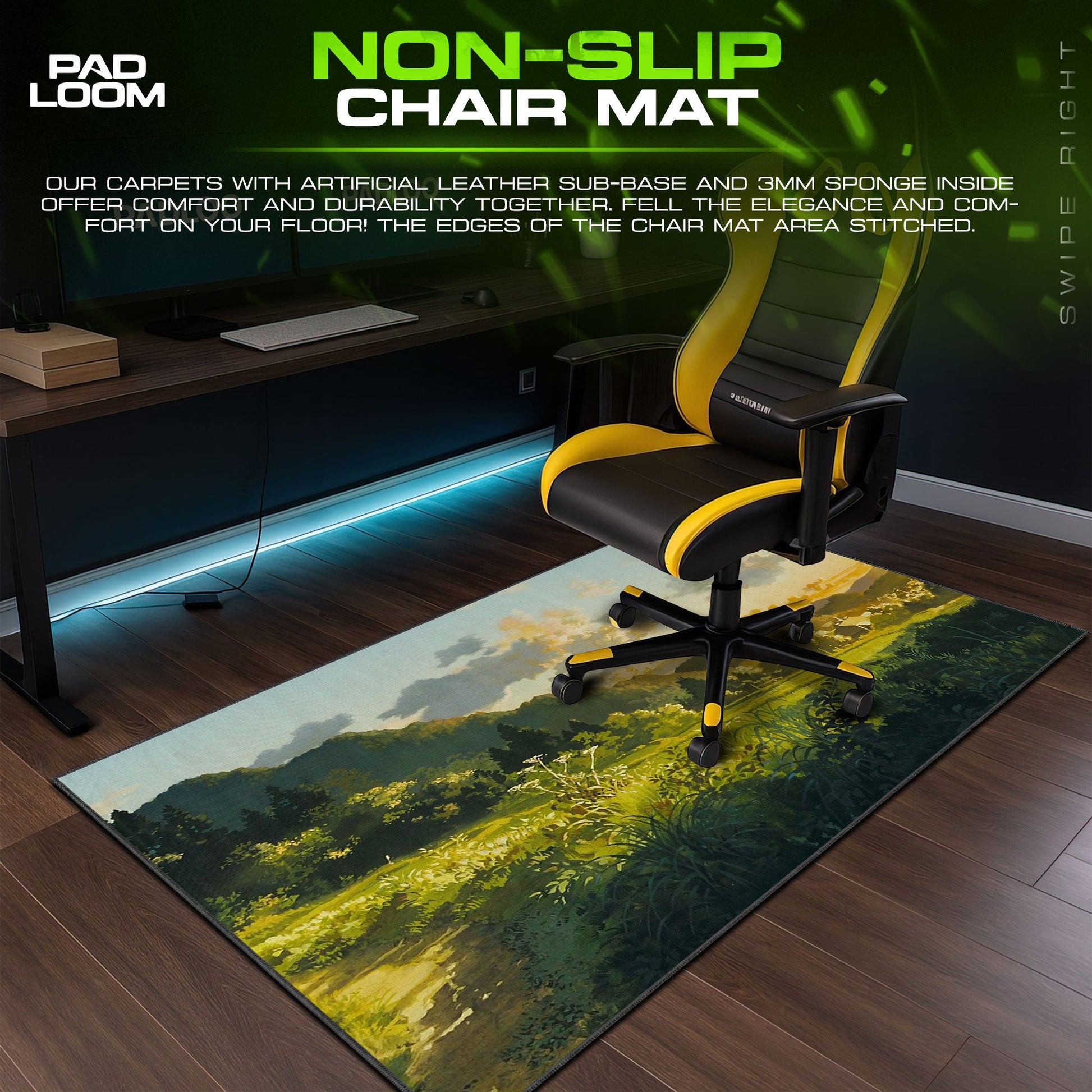 Studio Ghibli Mouse Pad - Golden Hillside Anime Desk Mat Padloom