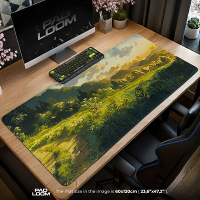 Studio Ghibli Mouse Pad - Golden Hillside Anime Desk Mat