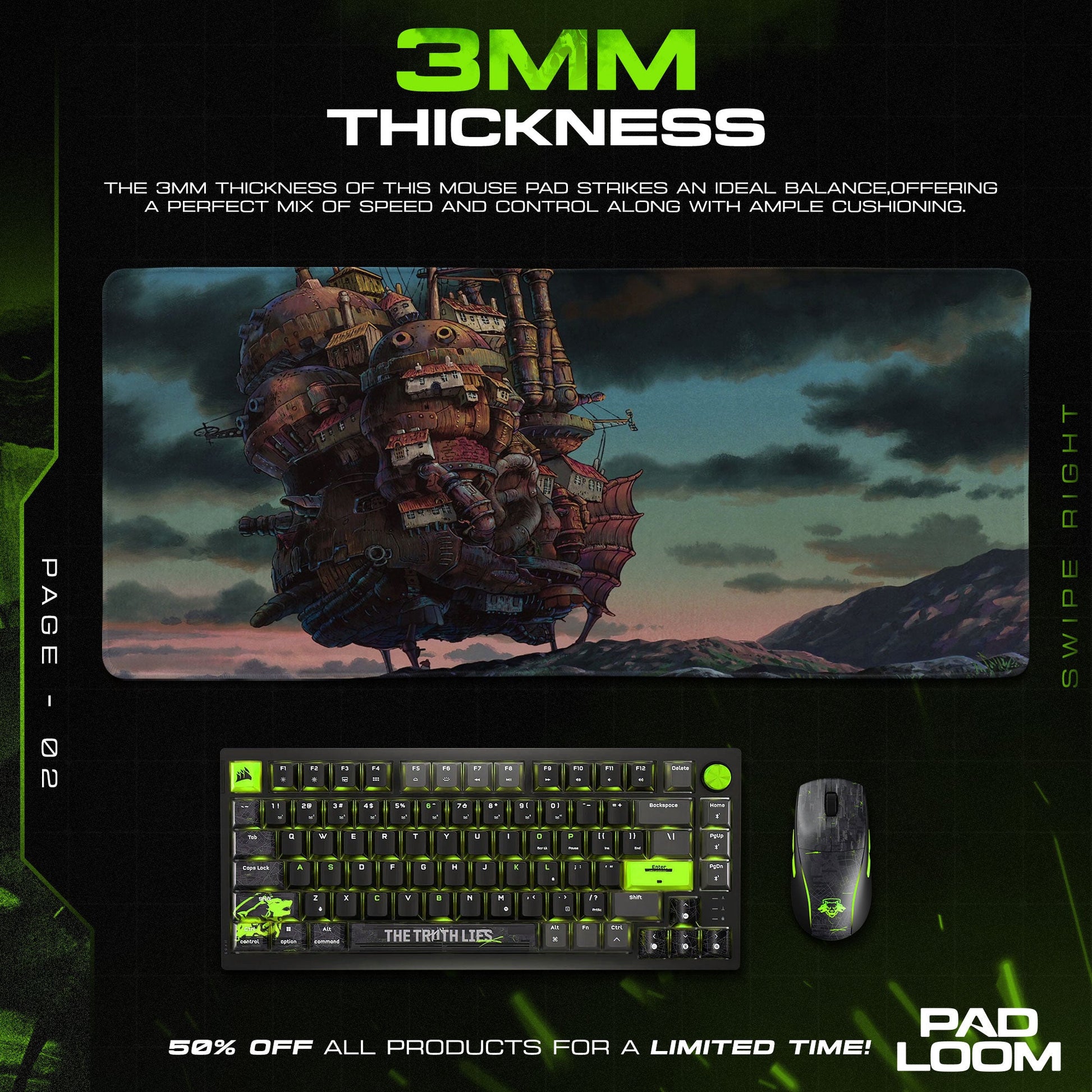 Studio Ghibli Mouse Pad - Howl’s Castle Anime Desk Mat Padloom