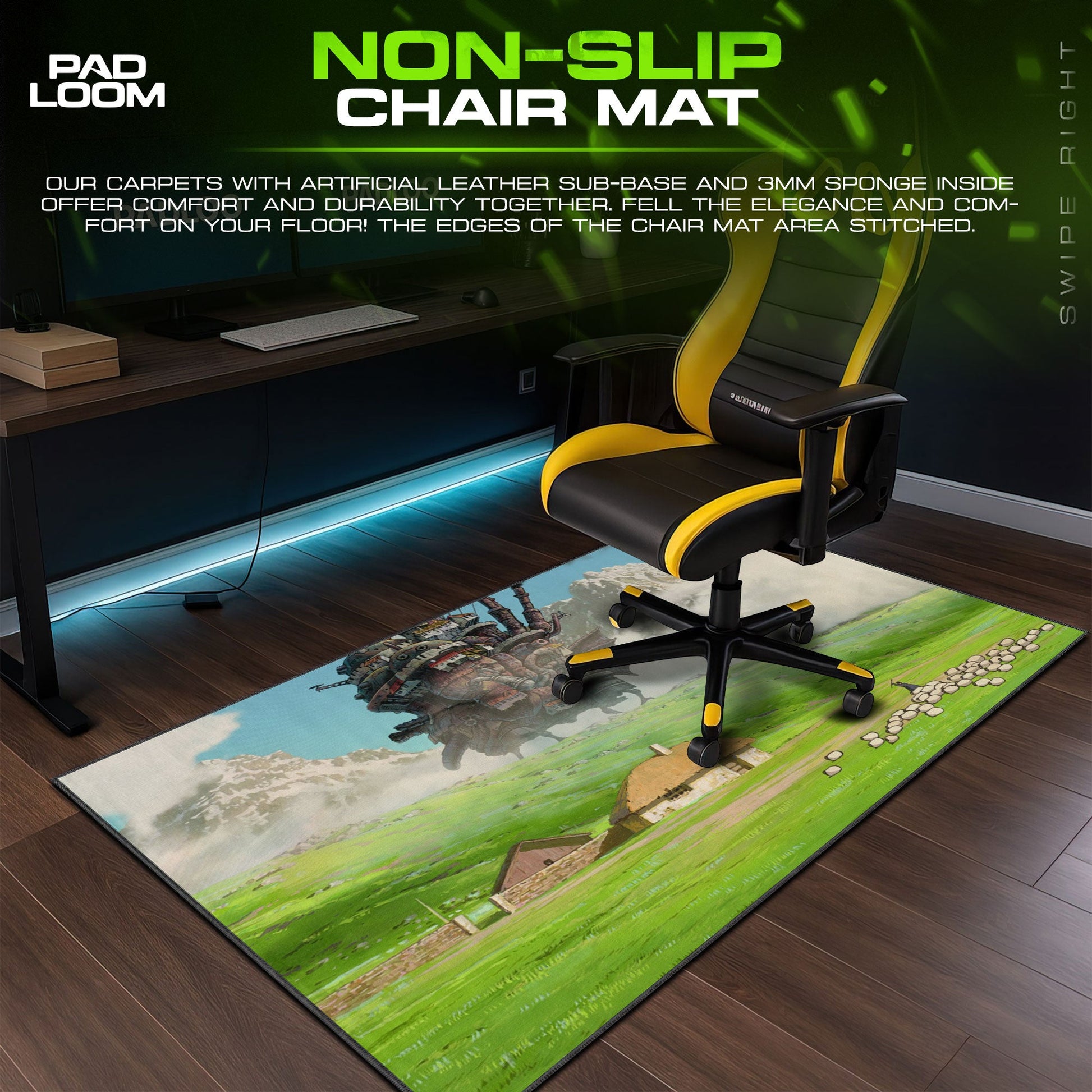 Studio Ghibli Mouse Pad - Howl’s Meadow Anime Desk Mat Padloom