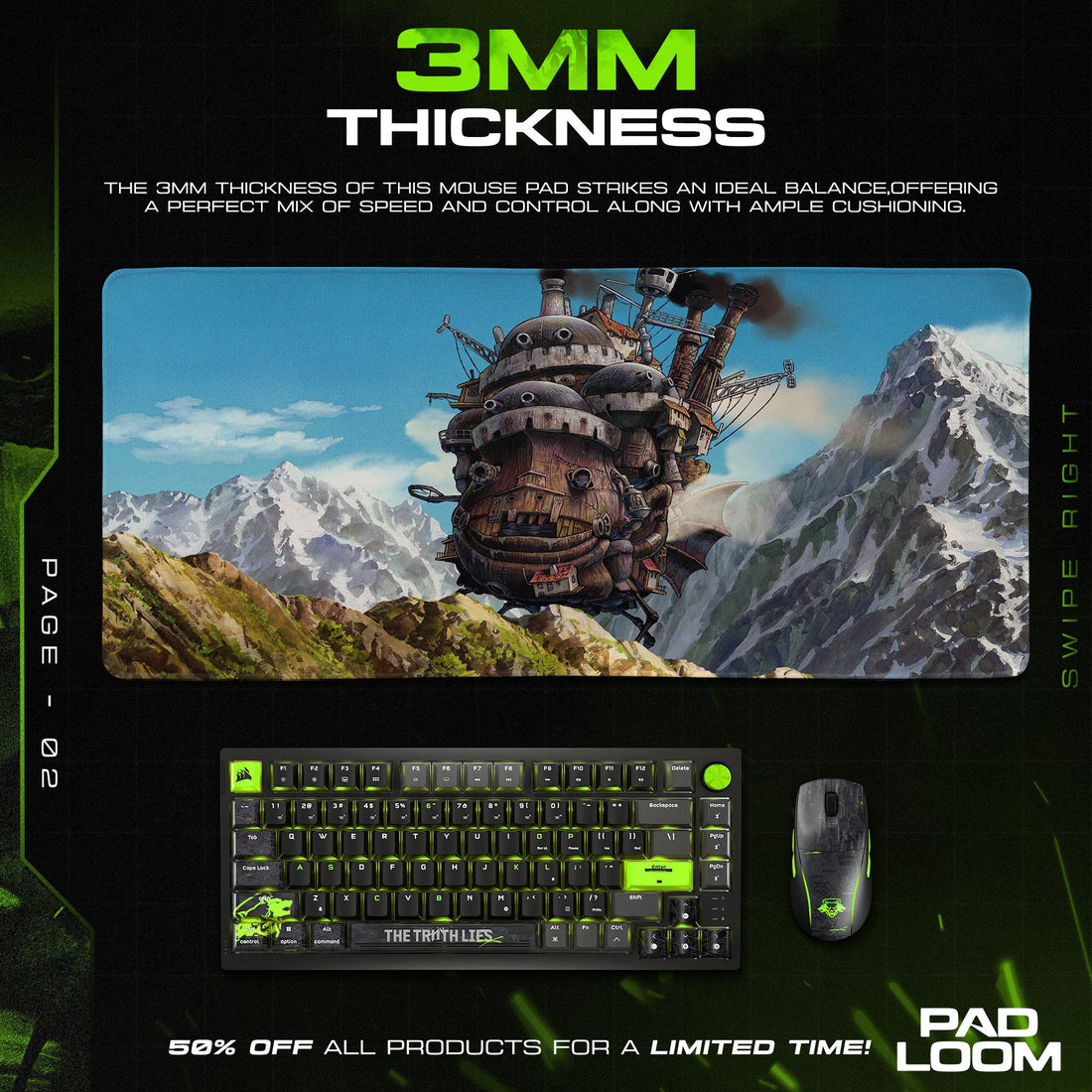 Studio Ghibli Mouse Pad - Howl’s Moving Castle Anime Desk Mat Padloom