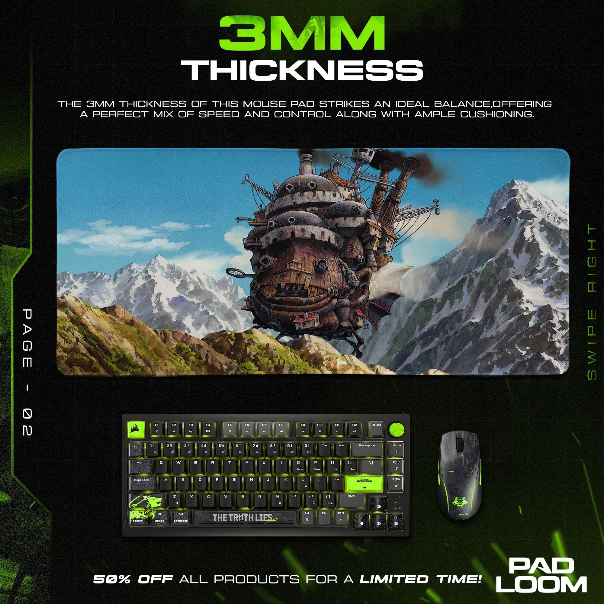 Studio Ghibli Mouse Pad - Howl’s Moving Castle Anime Desk Mat Padloom