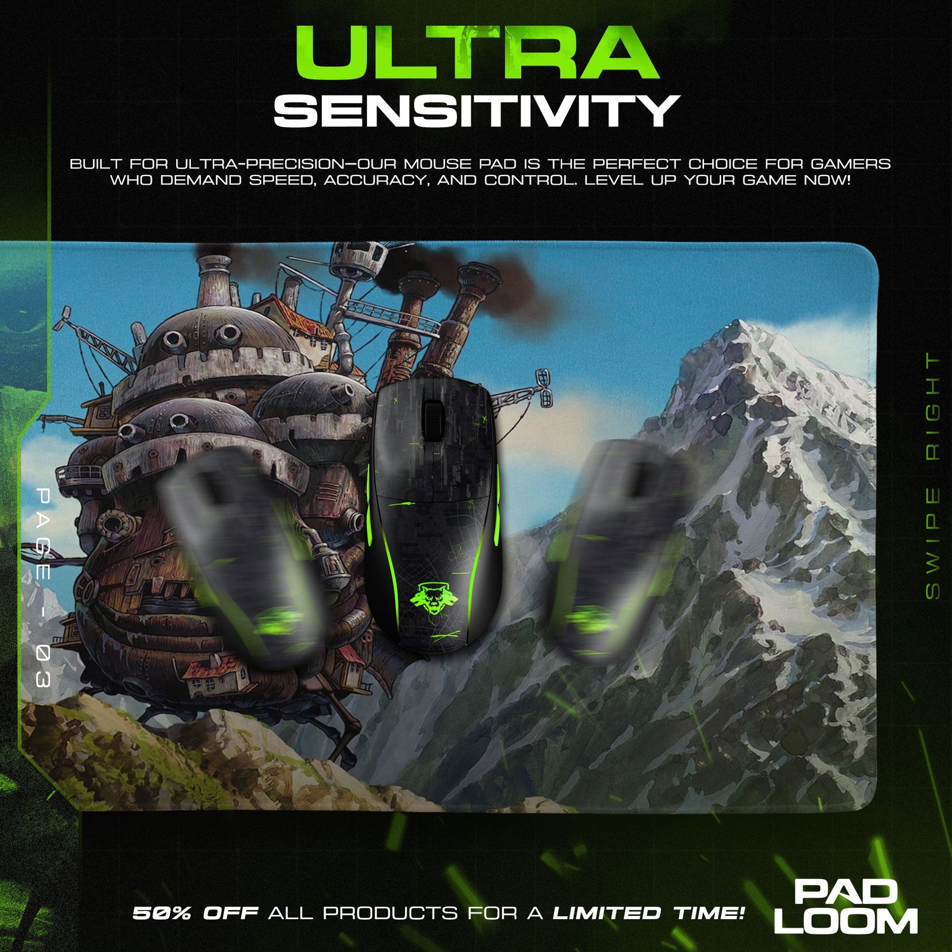 Studio Ghibli Mouse Pad - Howl’s Moving Castle Anime Desk Mat Padloom