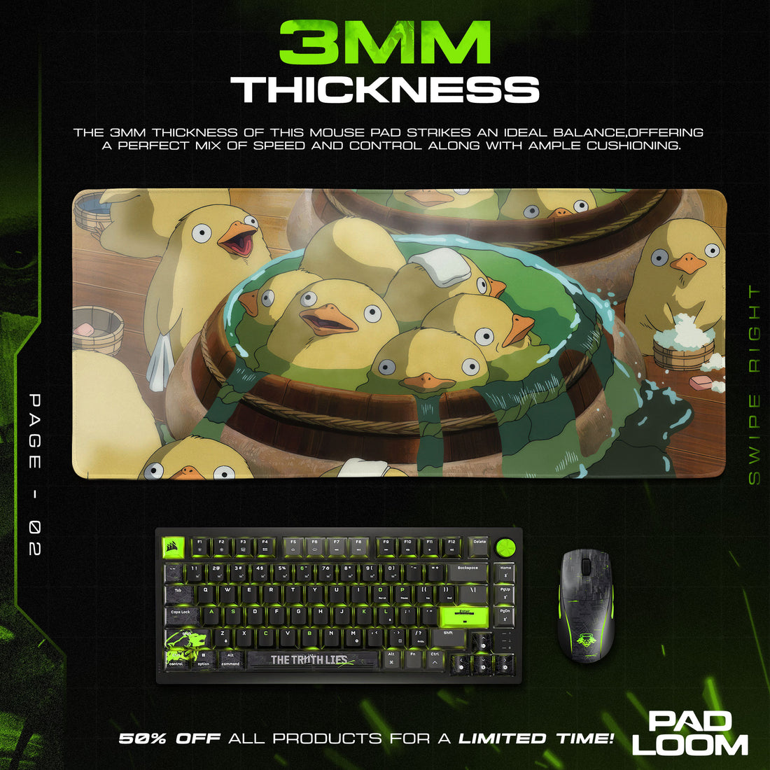 Studio Ghibli Mouse Pad, Onsen Ducks Anime Desk Mat