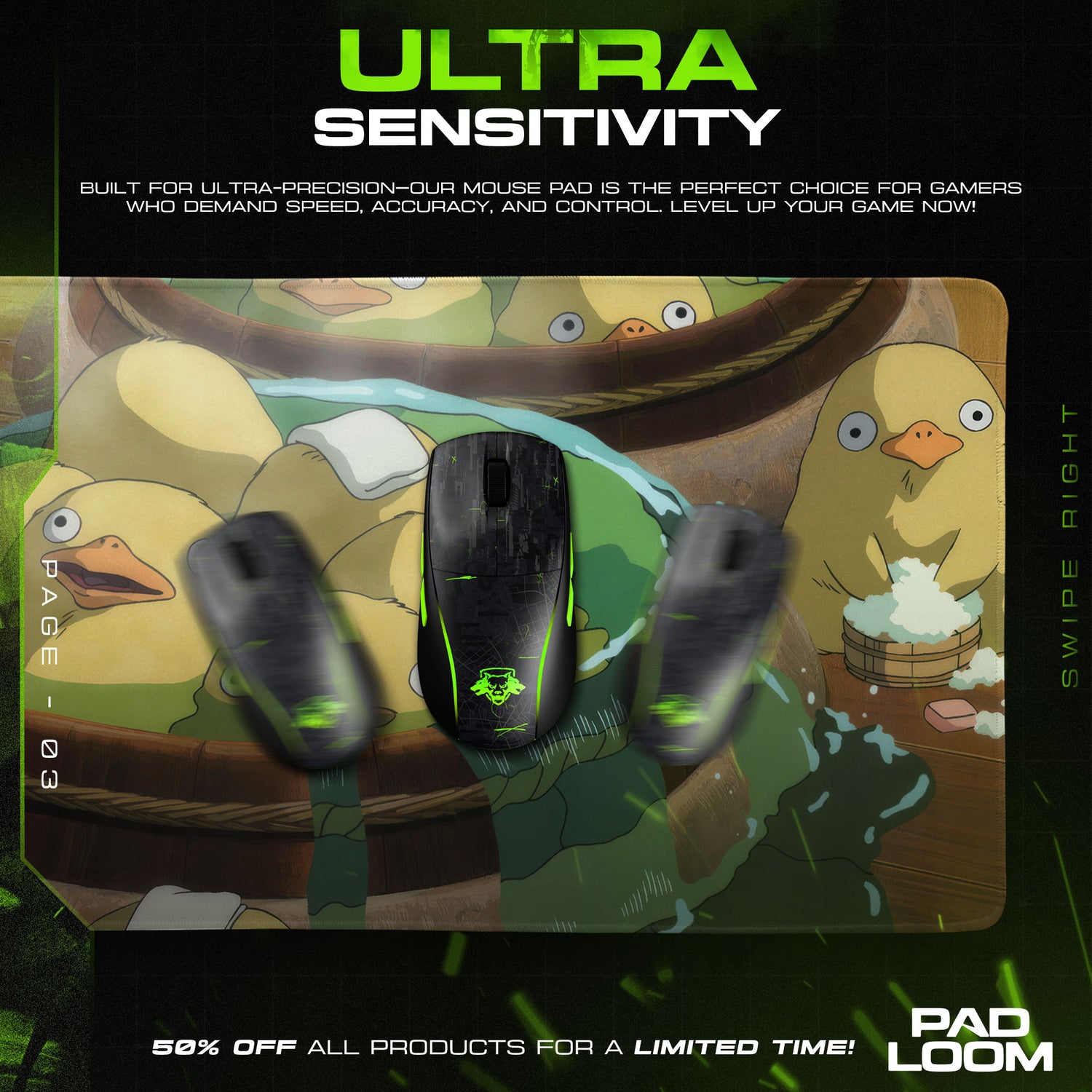 Ducks character design printed on mouse pad