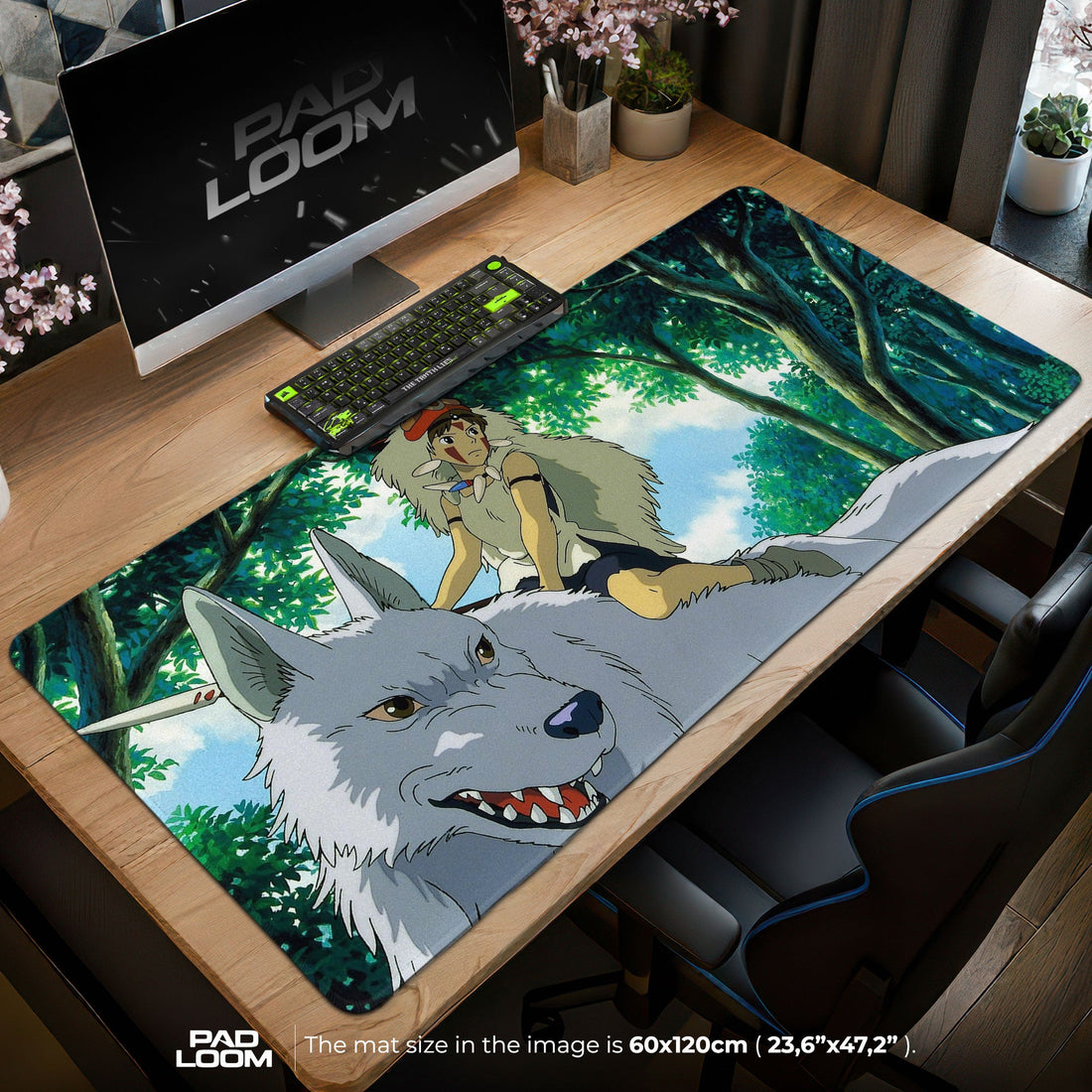 Studio Ghibli Mouse Pad - Princess Mononoke Anime Desk Mat Padloom