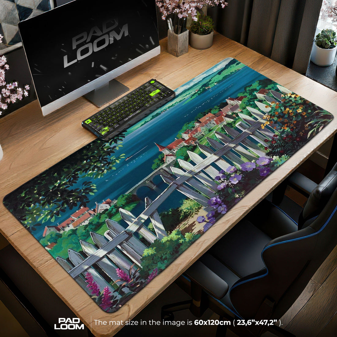 Studio Ghibli Mouse Pad - Seaside Village Anime Desk Mat Padloom
