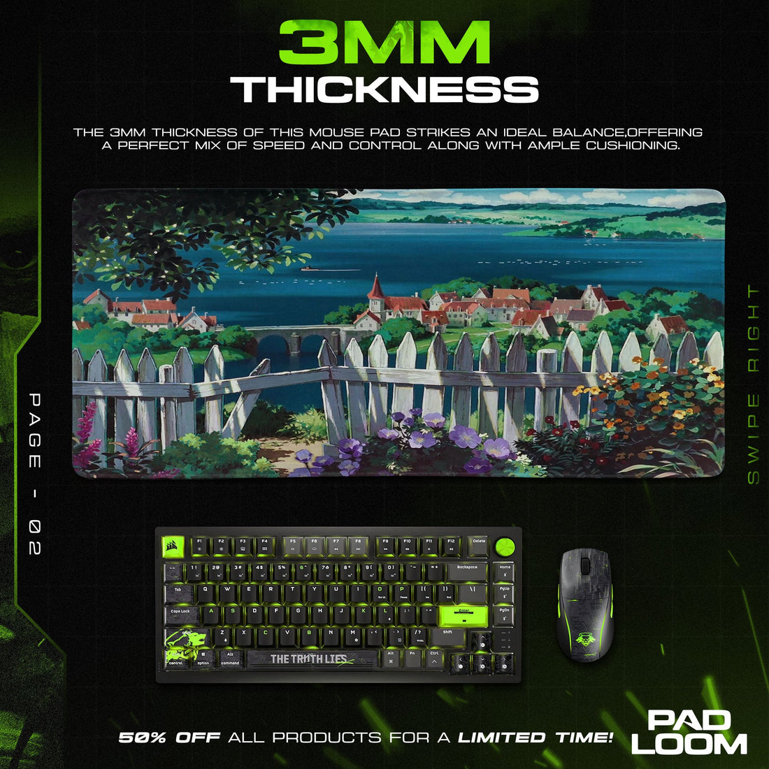 Studio Ghibli Mouse Pad - Seaside Village Anime Desk Mat Padloom