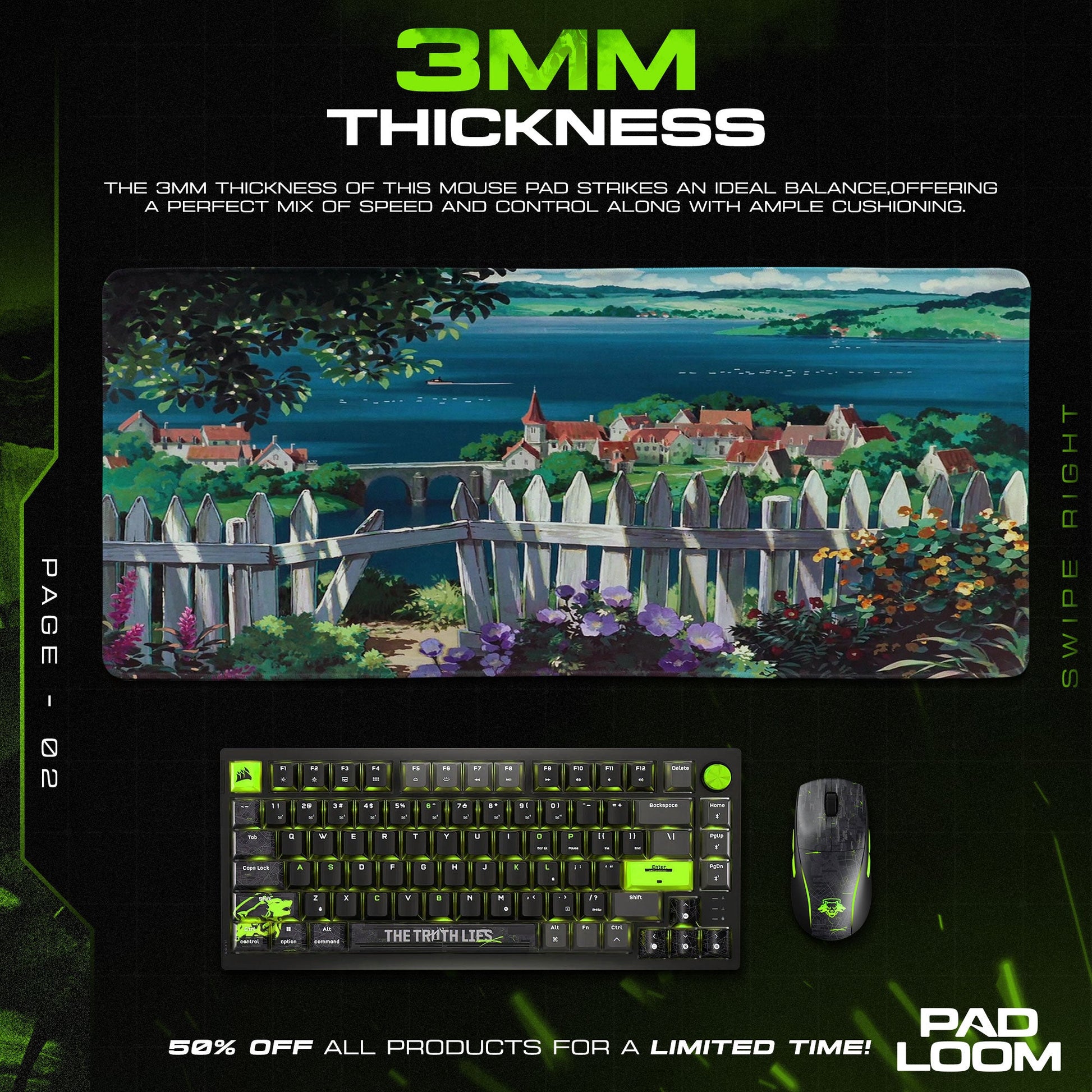 Studio Ghibli Mouse Pad - Seaside Village Anime Desk Mat Padloom