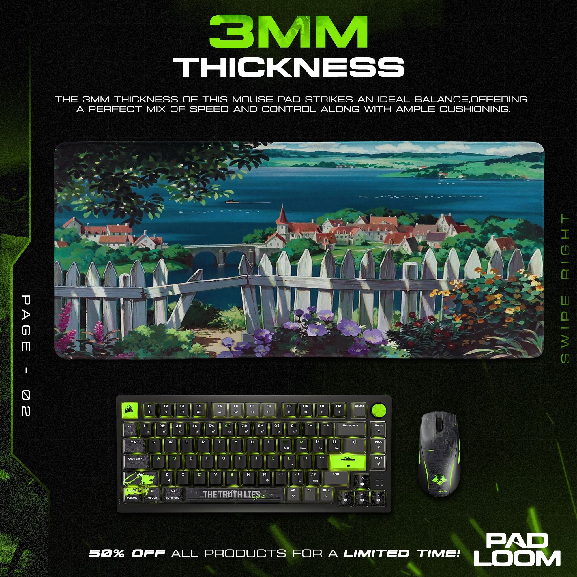 Studio Ghibli Mouse Pad - Seaside Village Anime Desk Mat Padloom