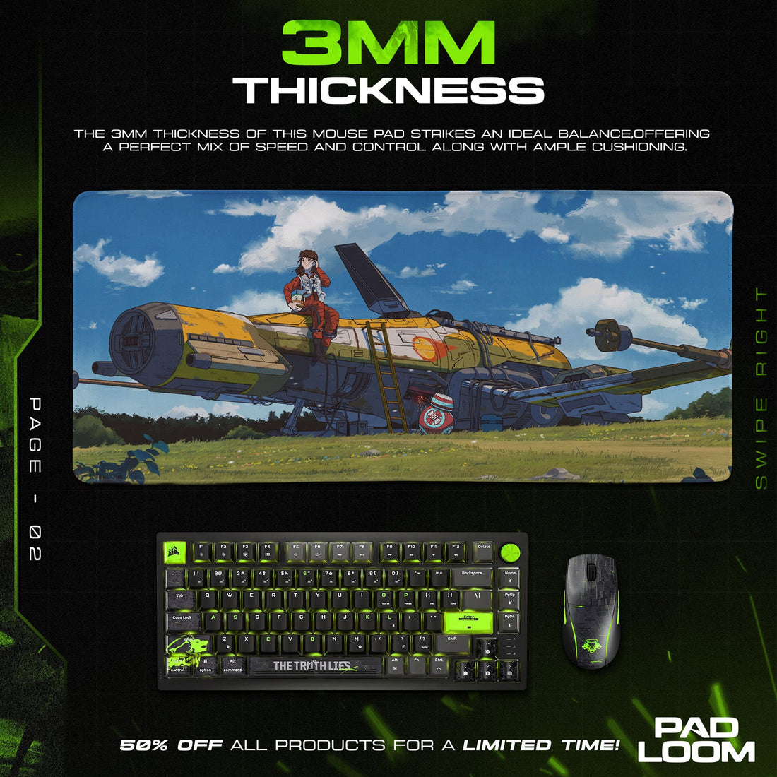 Studio Ghibli Mouse Pad - Sky Pilot Anime Desk Mat Padloom