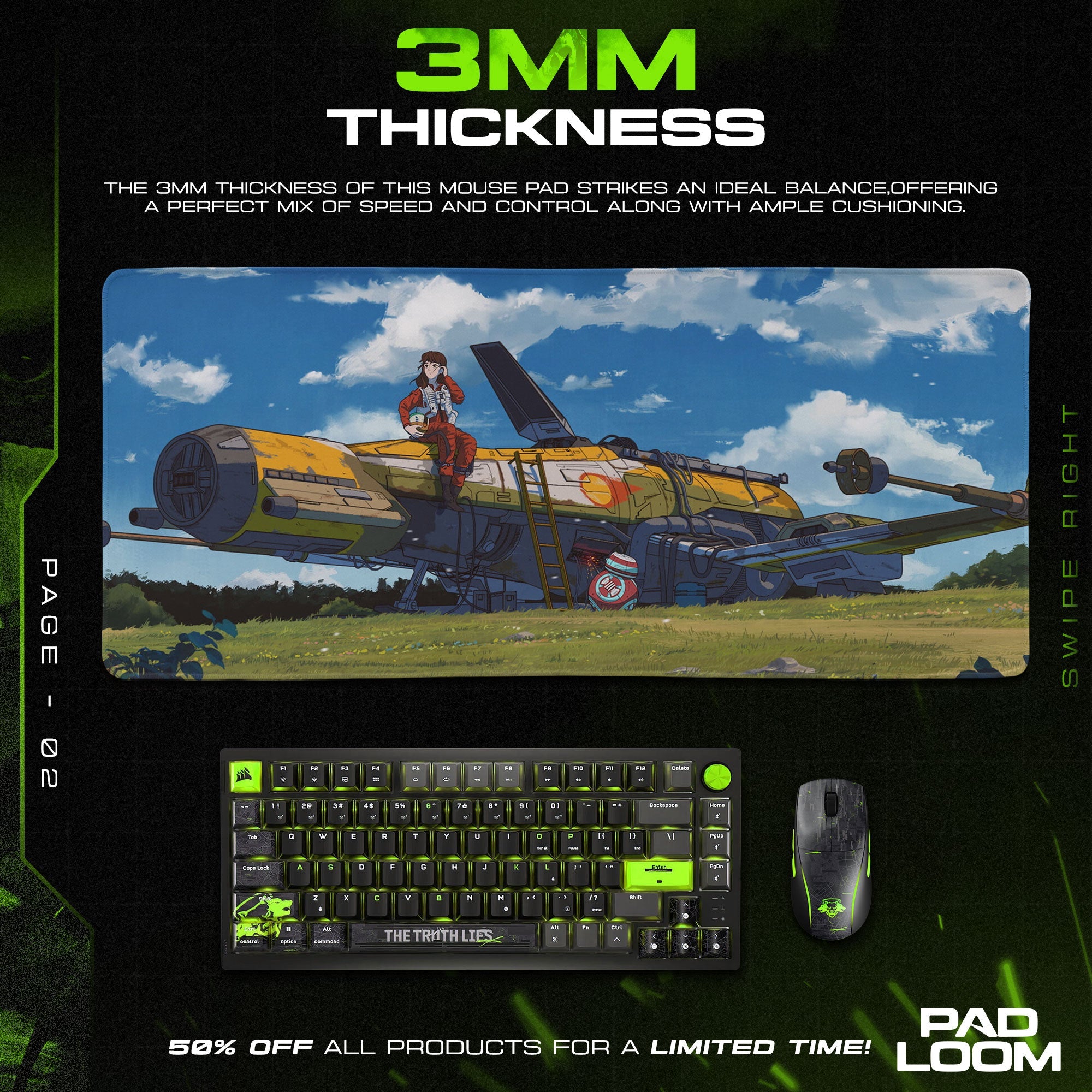 Studio Ghibli Mouse Pad - Sky Pilot Anime Desk Mat Padloom