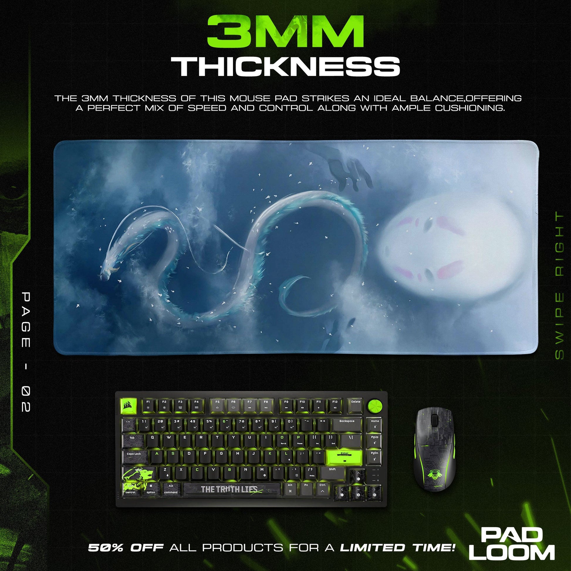 Studio Ghibli Mouse Pad - Spirit Dragon Anime Desk Mat Padloom