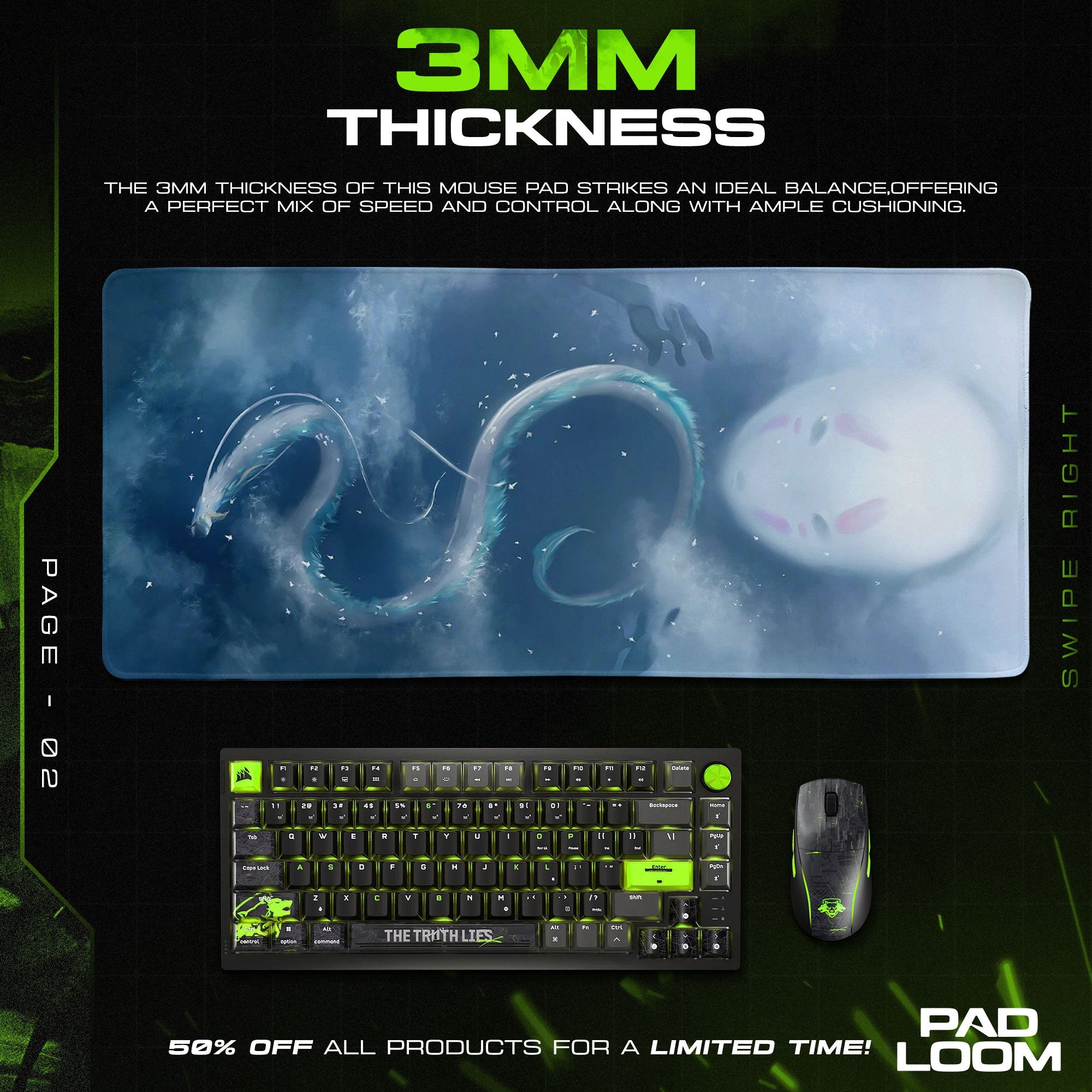 Studio Ghibli Mouse Pad - Spirit Dragon Anime Desk Mat Padloom