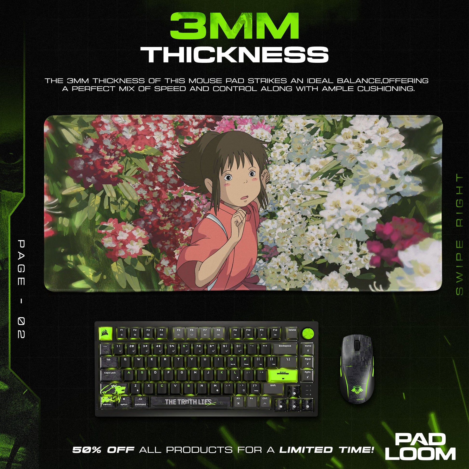 Studio Ghibli Mouse Pad - Spirited Garden Anime Desk Mat Padloom