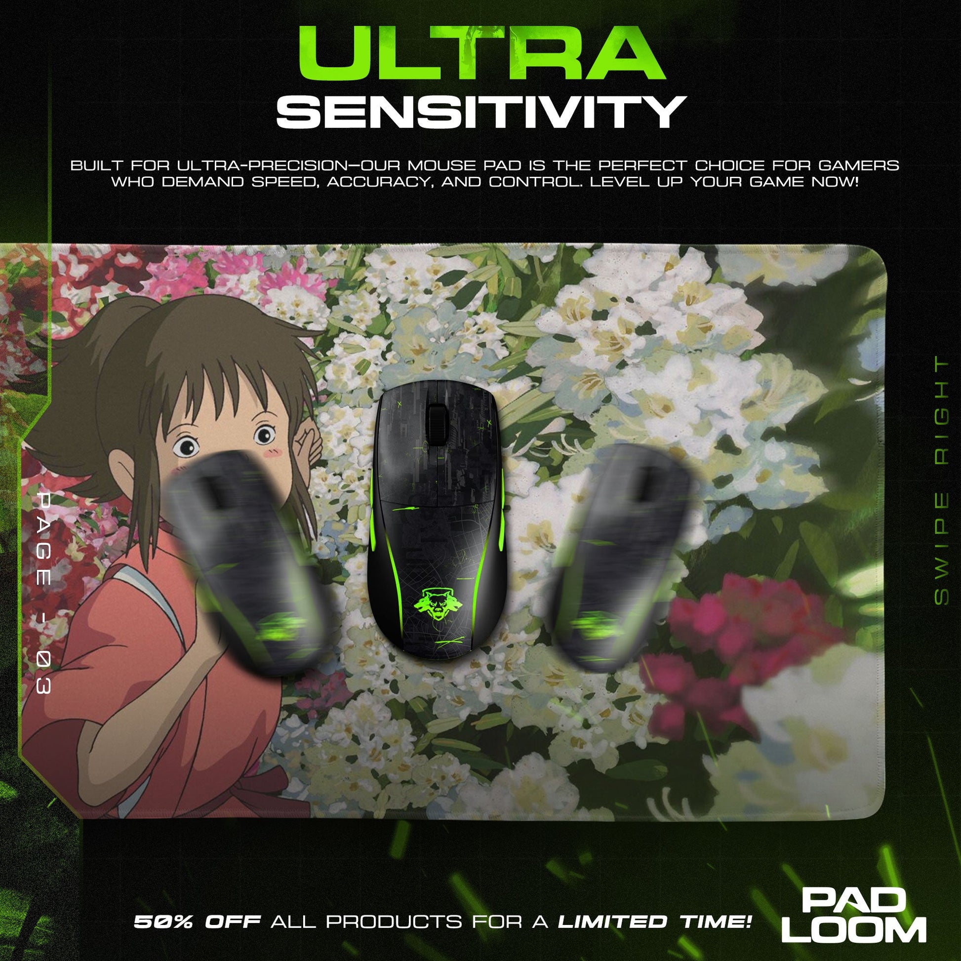 Studio Ghibli Mouse Pad - Spirited Garden Anime Desk Mat Padloom