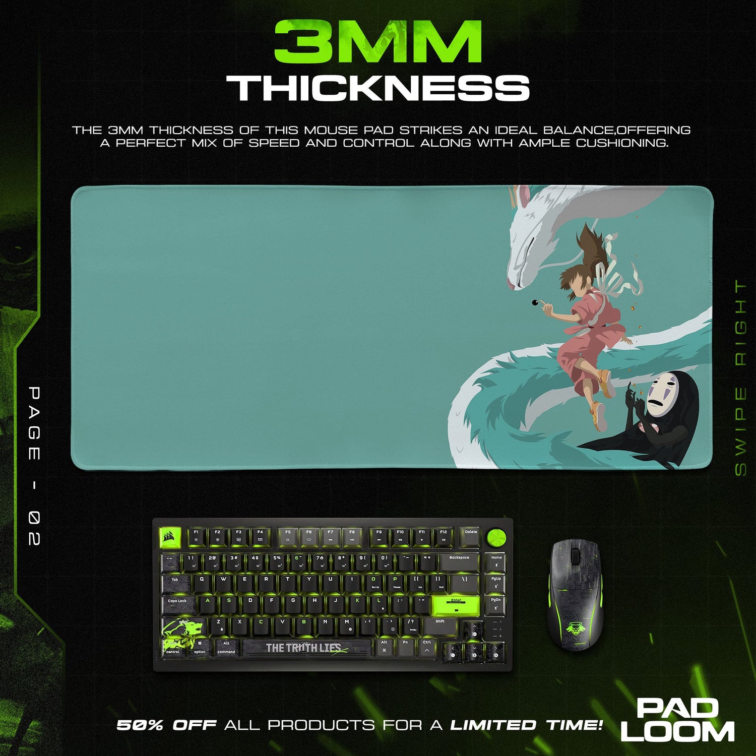 Studio Ghibli Mouse Pad - Spirited Journey Anime Desk Mat Padloom