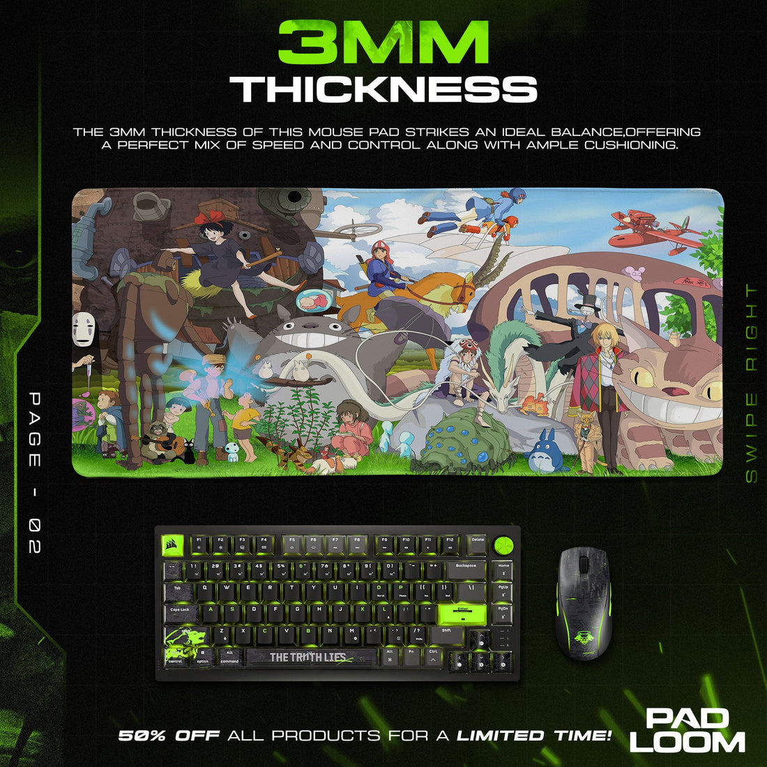 Studio Ghibli Mouse Pad - Spirited Worlds Anime Desk Mat Padloom