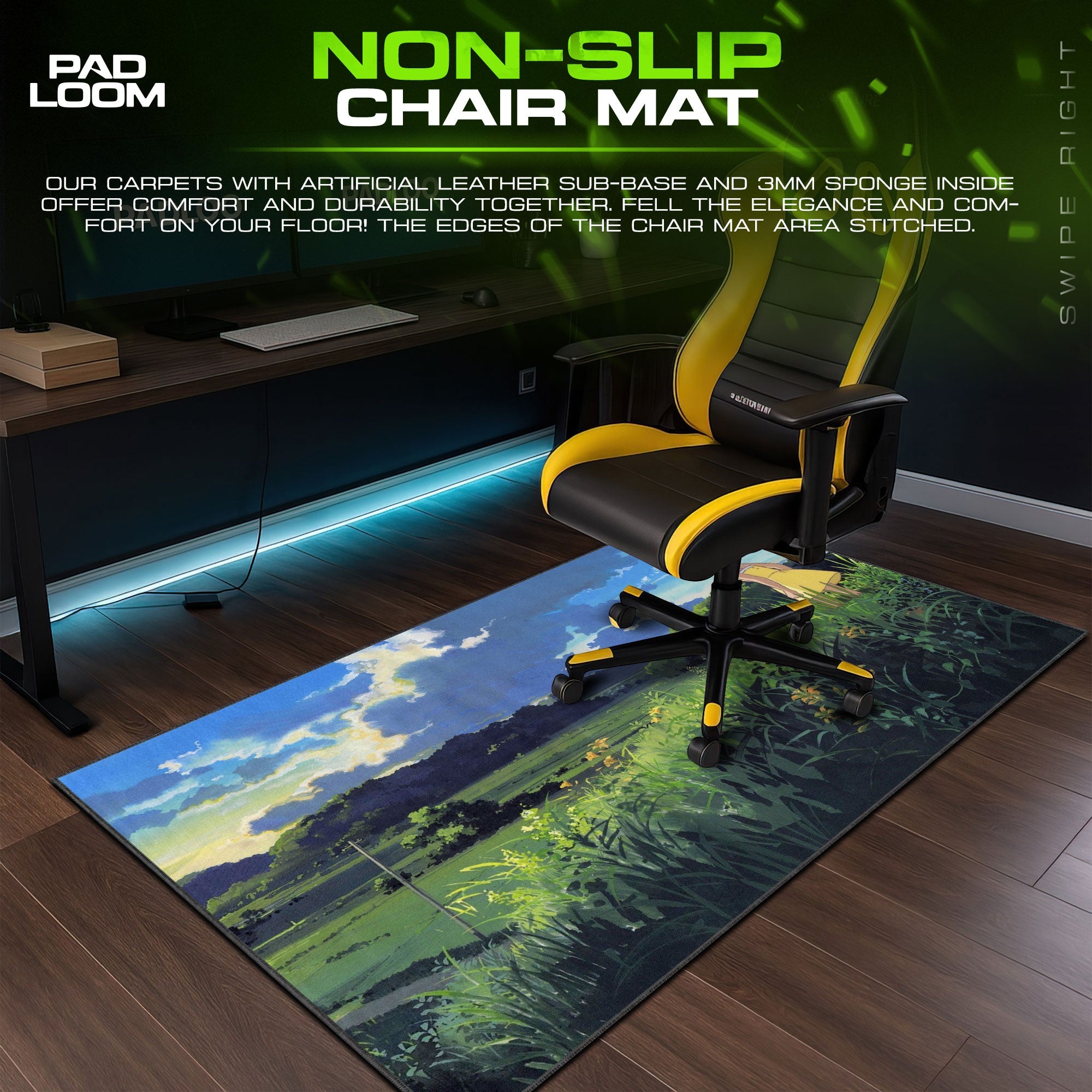 Studio Ghibli Mouse Pad - Summer Fields Anime Desk Mat Padloom