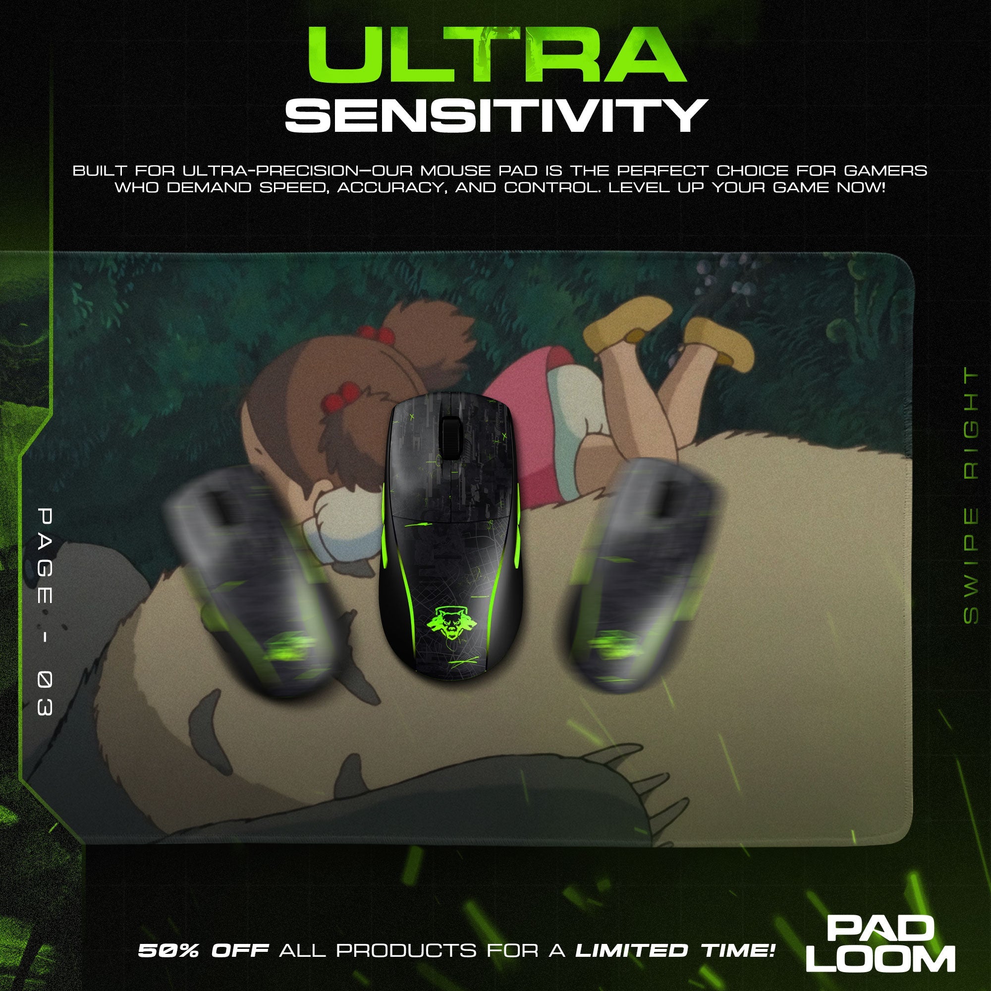 Studio Ghibli Mouse Pad - Totoro Forest Anime Desk Mat Padloom