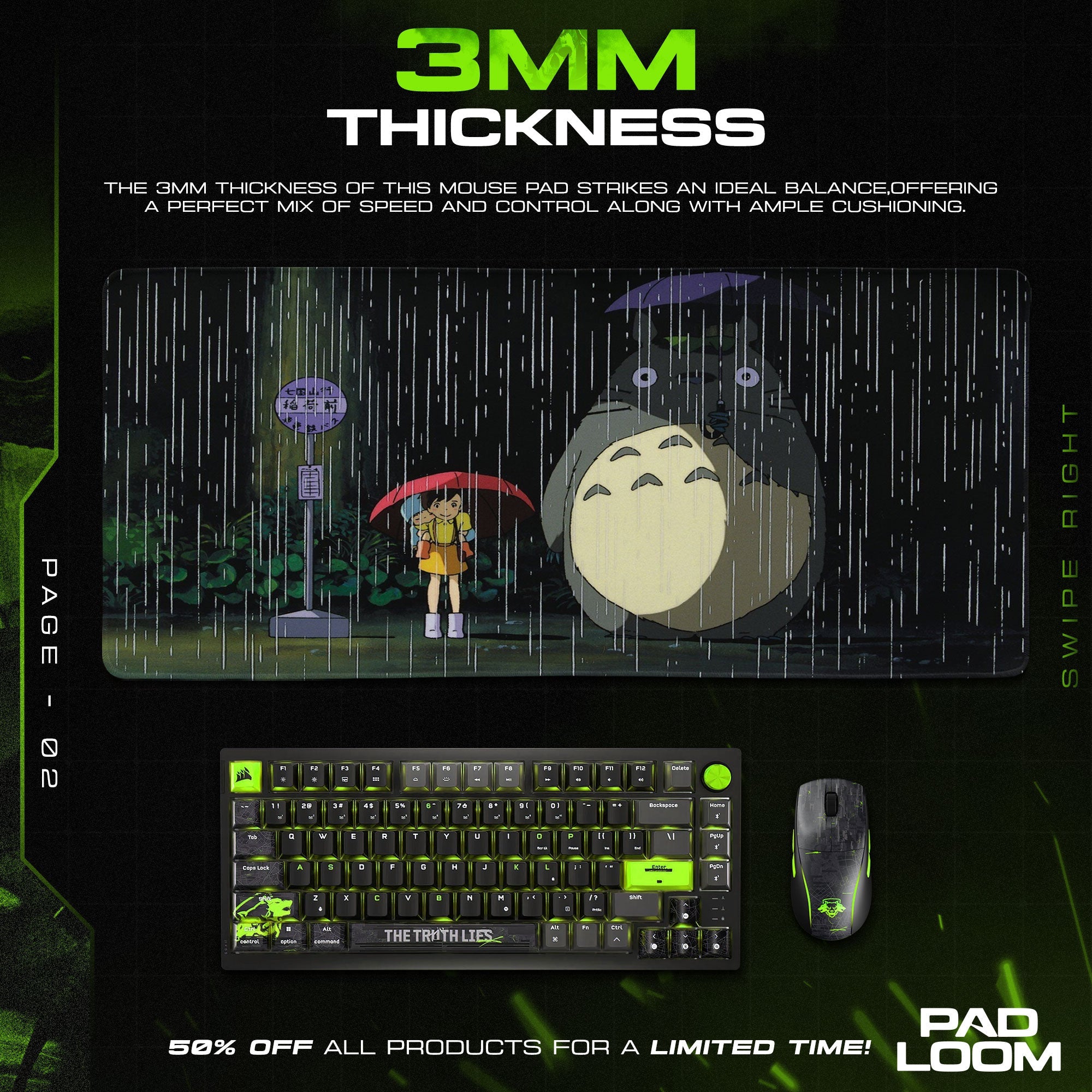 Studio Ghibli Mouse Pad - Totoro Rain Scene Anime Desk Mat Padloom