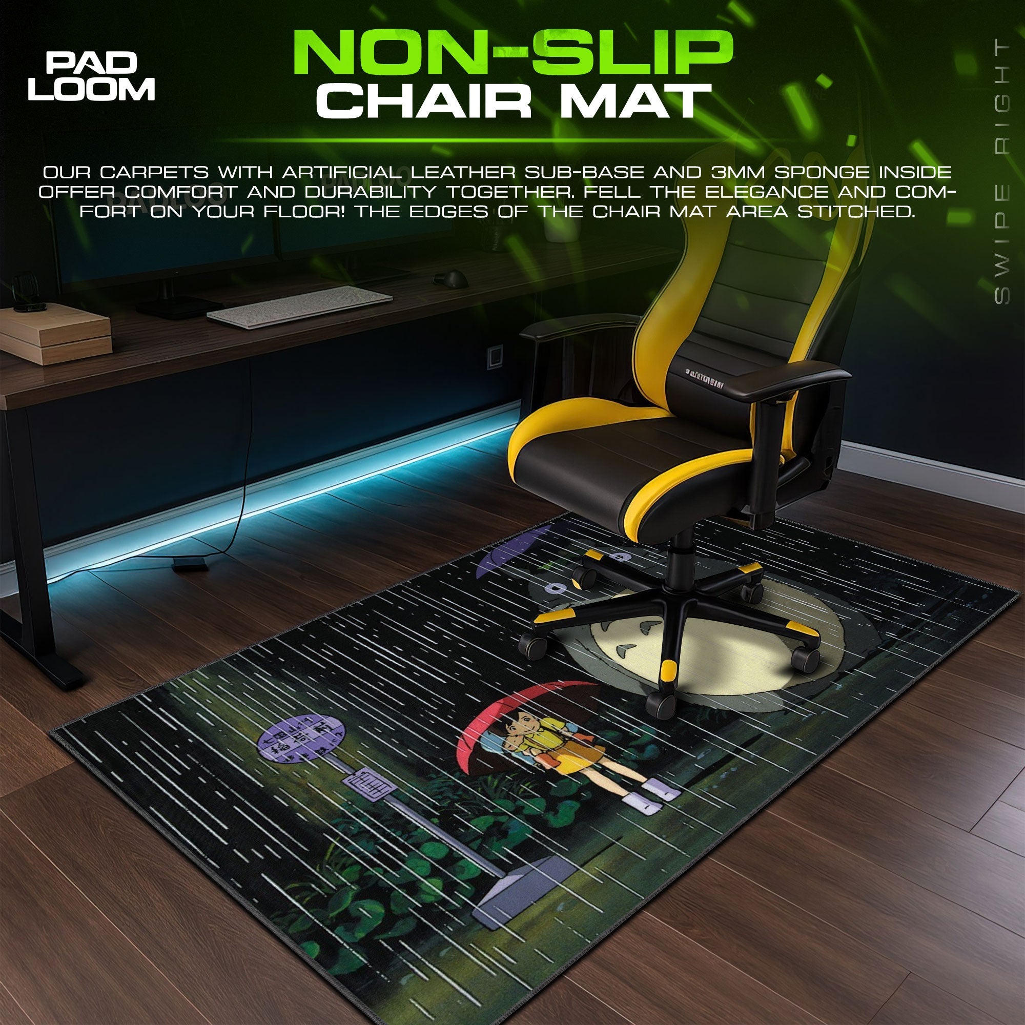 Studio Ghibli Mouse Pad - Totoro Rain Scene Anime Desk Mat Padloom