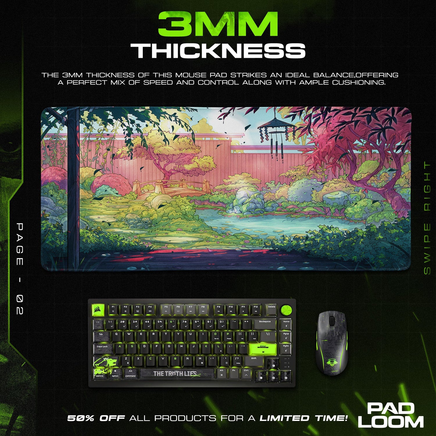 Studio Ghibli Mouse Pad - Tranquil Garden Anime Desk Mat Padloom