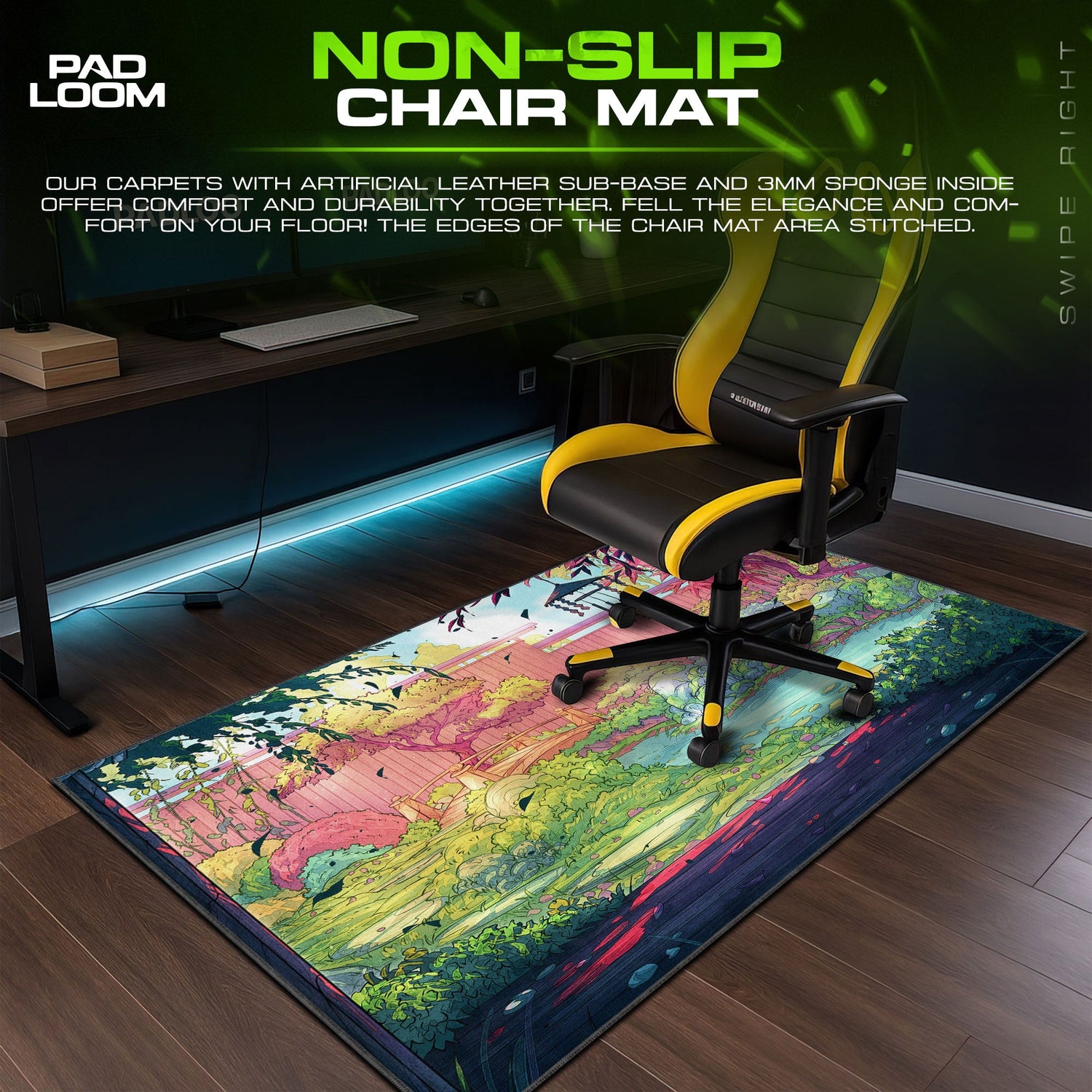 Studio Ghibli Mouse Pad - Tranquil Garden Anime Desk Mat Padloom