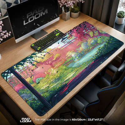 Studio Ghibli Mouse Pad - Tranquil Garden Anime Desk Mat