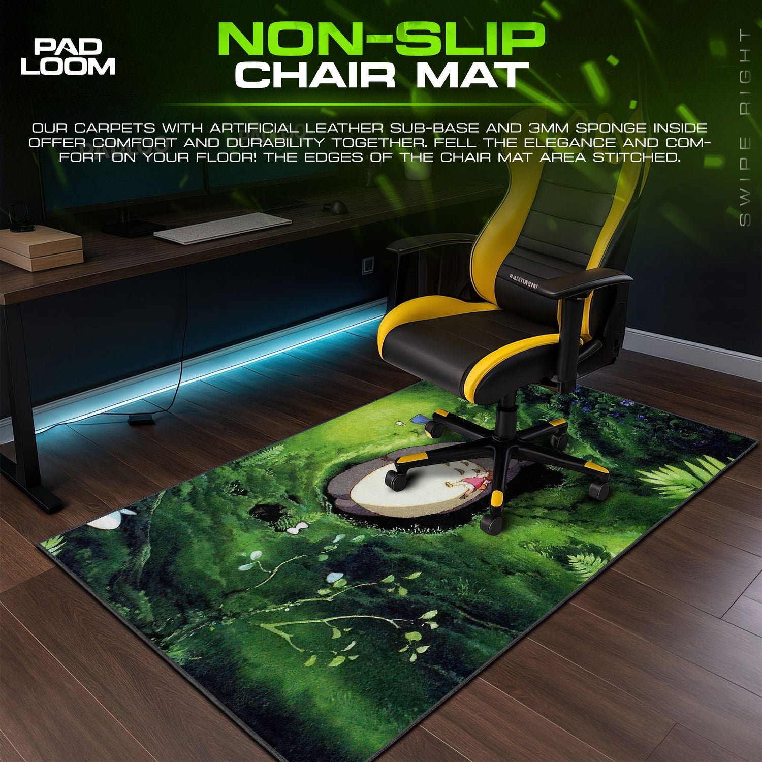 Studio Ghibli Totoro Forest Nap Mouse Pad, Anime Gaming Desk Mat Padloom