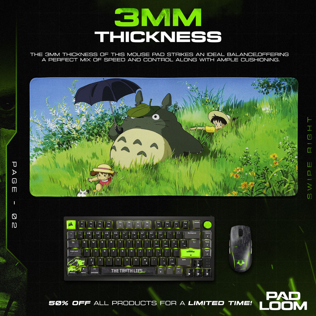 Studio Ghibli Totoro Grass Field Mouse Pad – Anime Desk Mat