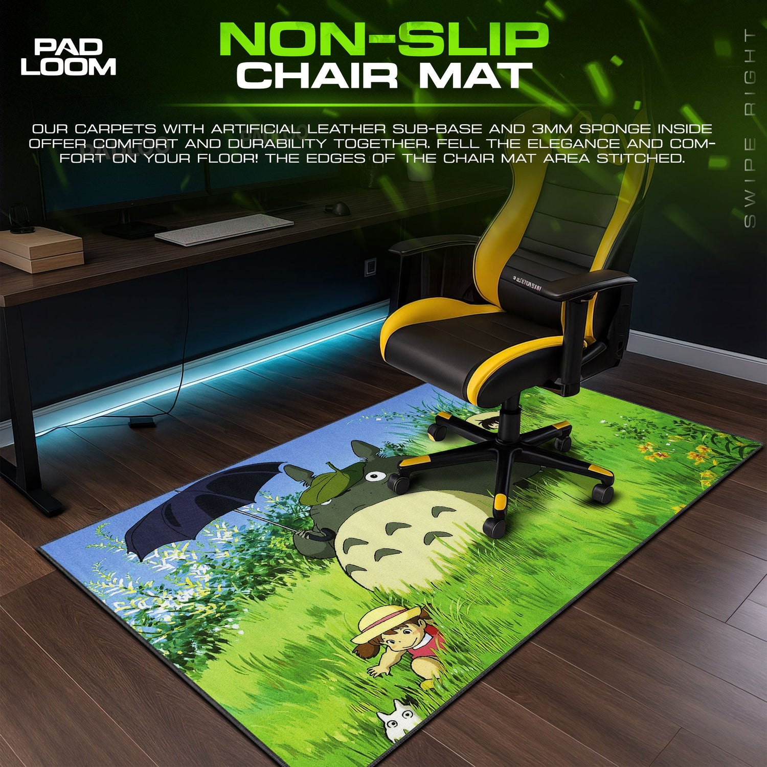 Studio Ghibli Totoro Grass Field Mouse Pad – Anime Desk Mat Padloom