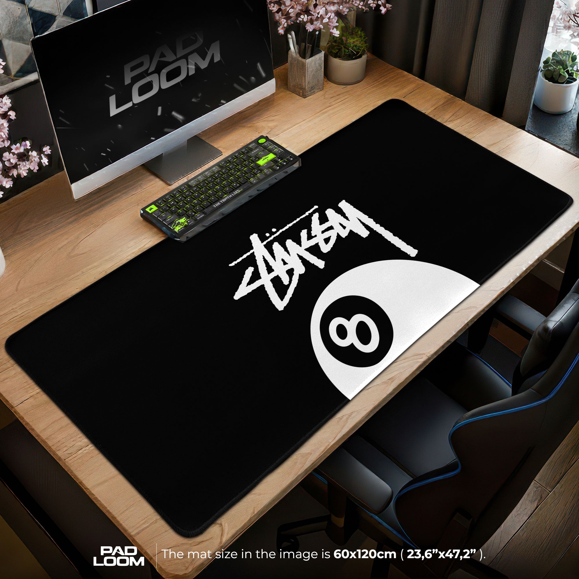 Stussy 8 Ball Mouse Pad - Black Streetwear Desk Mat