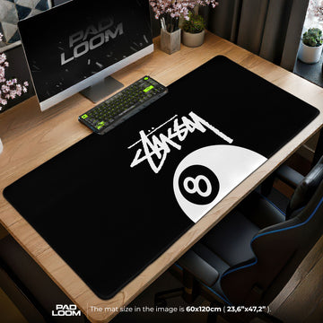 Stussy 8 Ball Mouse Pad - Black Streetwear Desk Mat