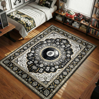 Stussy 8-Ball Royal Crown Rug - Streetwear Floor Mat