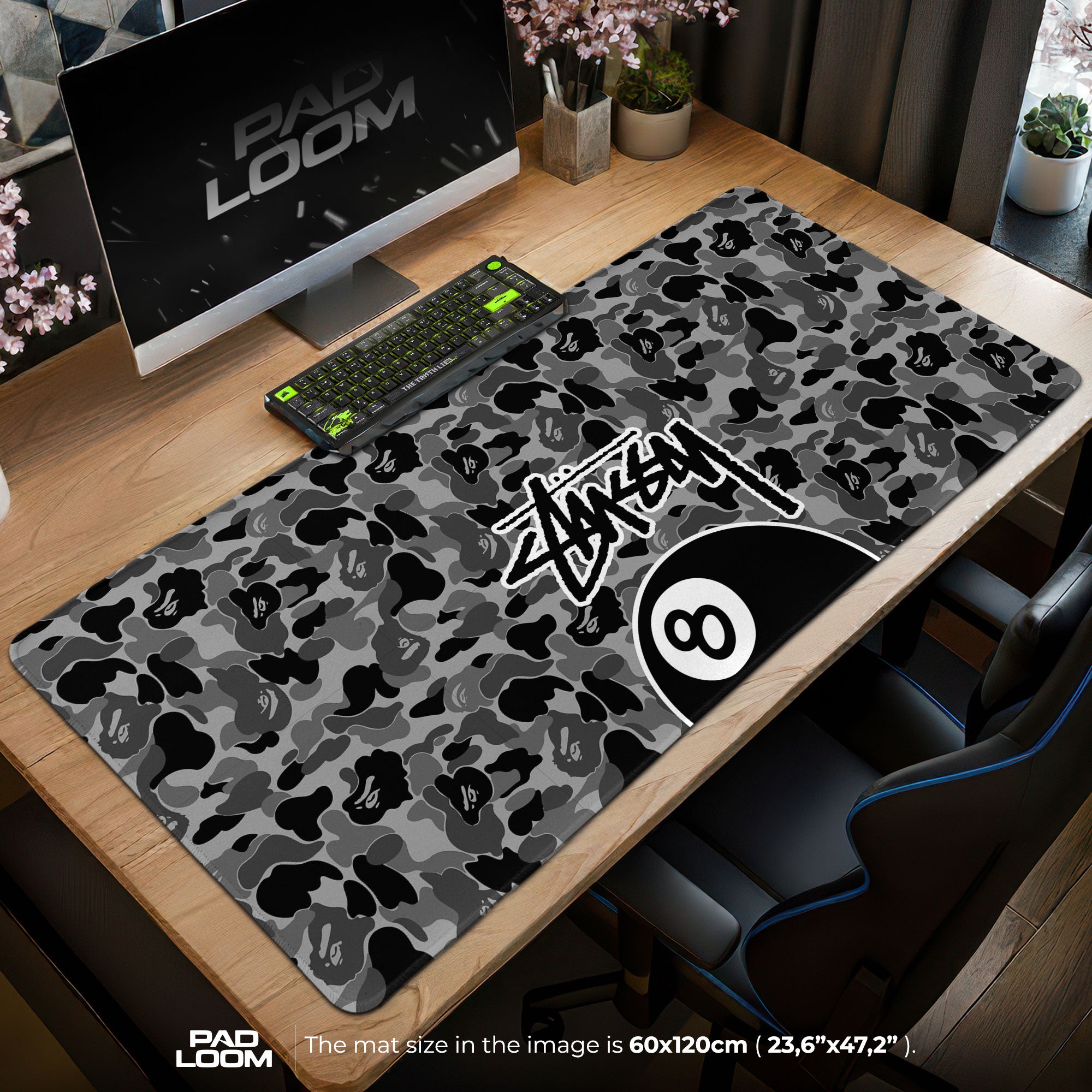 Stussy Camo 8 Ball Mouse Pad - Urban Street Desk Mat