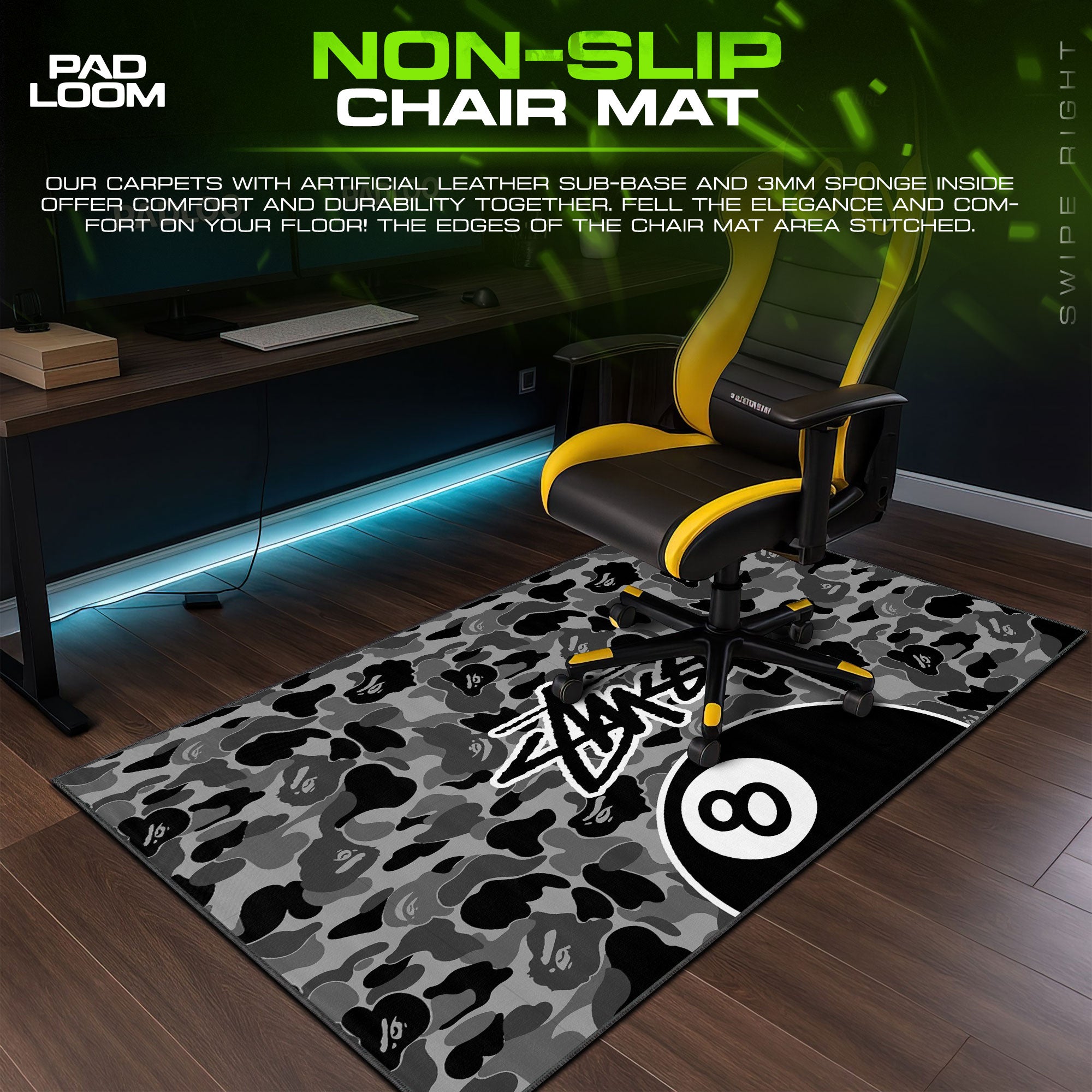 Stussy Camo 8 Ball Mouse Pad - Urban Street Desk Mat