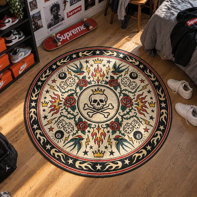 Stussy Skull Round Rug - Hypebeast Chair Mat