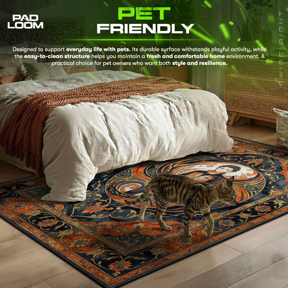 Subaru Natsuki Shadow Swirl Rug - Re:Zero Chair Mat