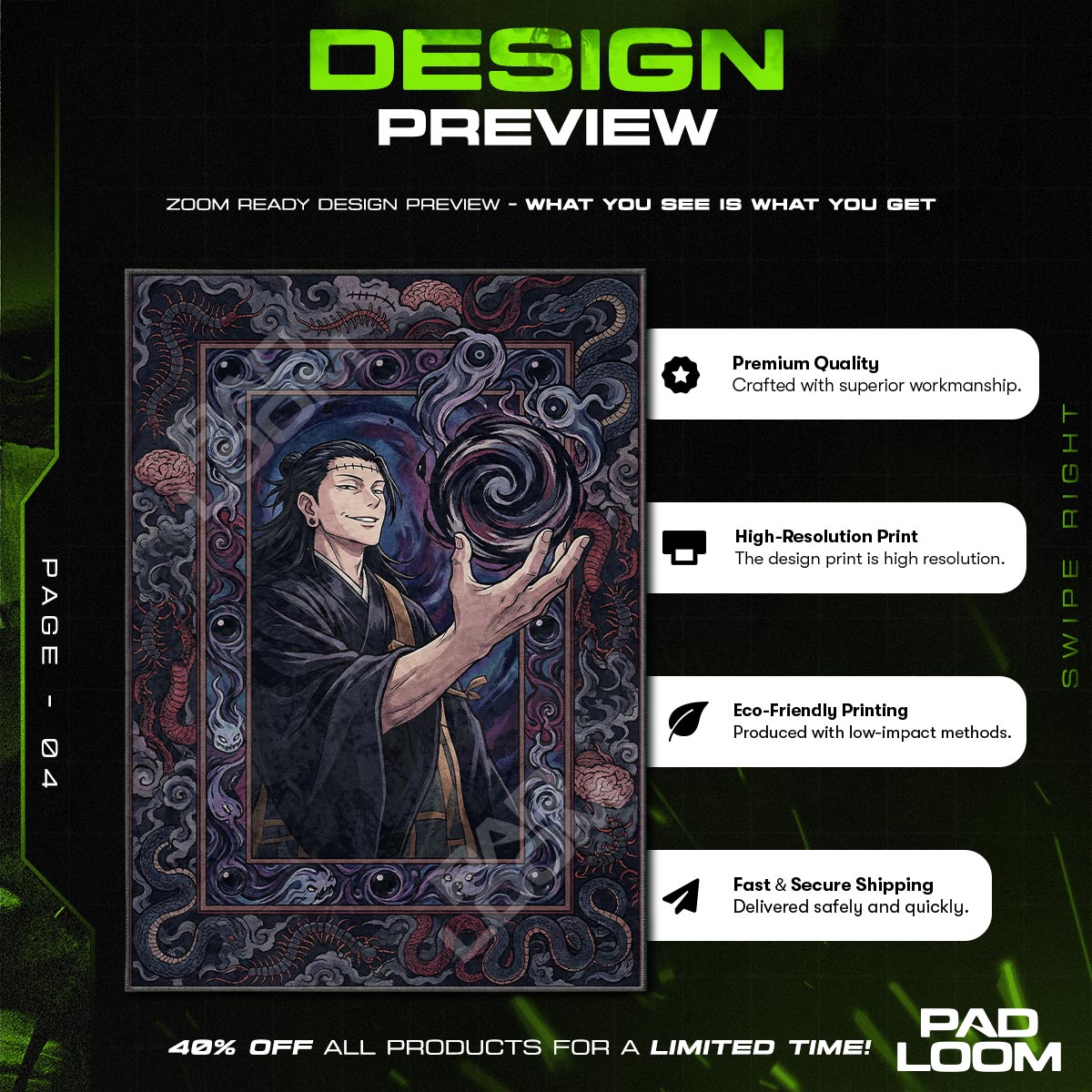 Chair character design printed on rug