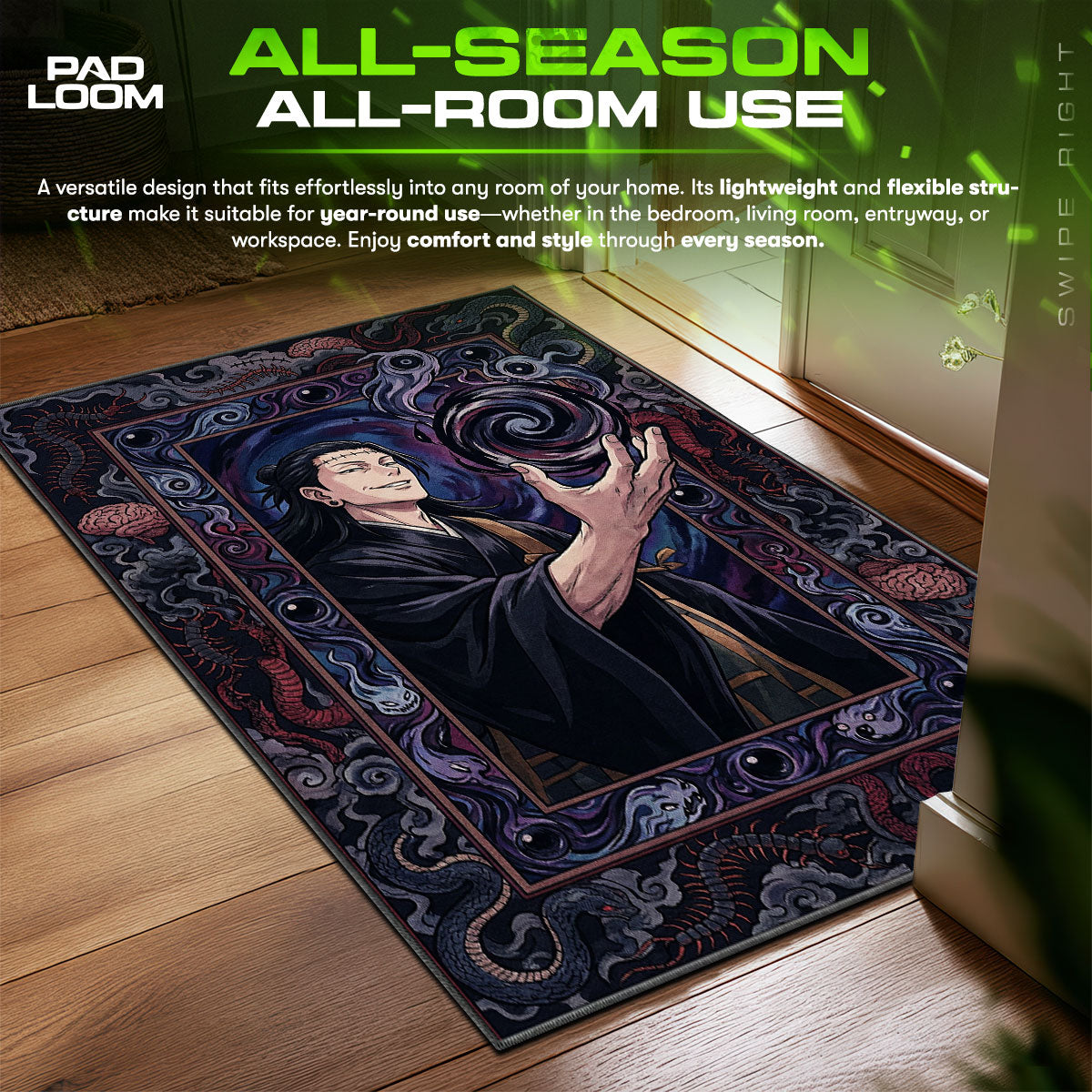 Suguru Geto Cursed Spirit Manipulation Jujutsu Kaisen Chair fan rug — premium quality print