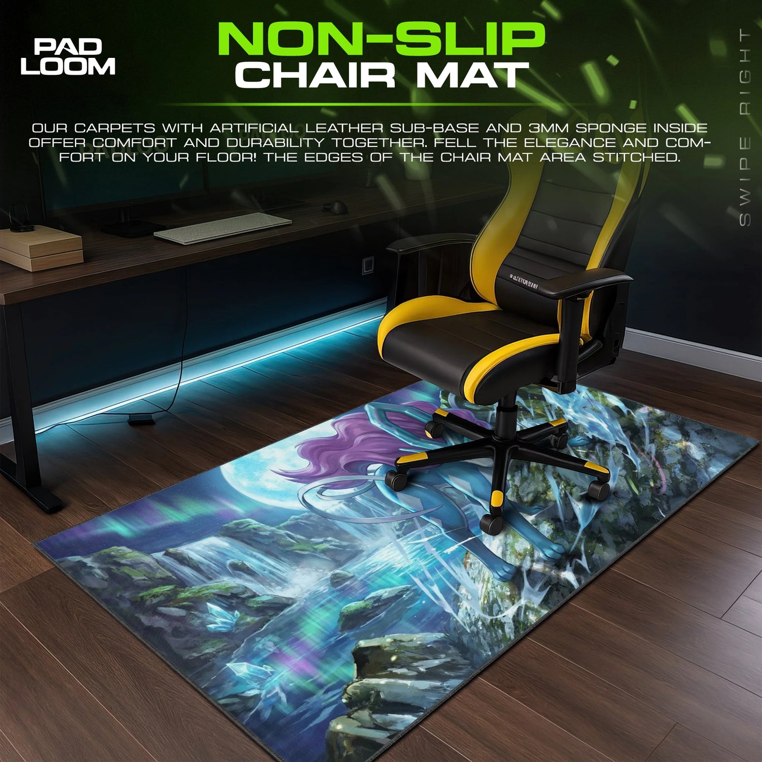 Suicune Aurora Falls Mouse Pad - Pokémon Desk Mat
