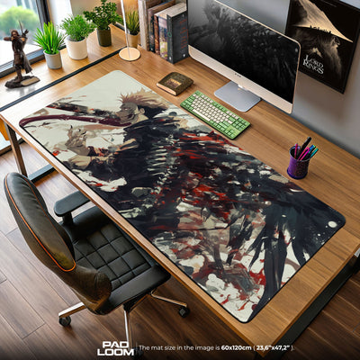 Sukuna Blood Surge Mouse Pad, Jujutsu Kaisen Gaming Desk Mat