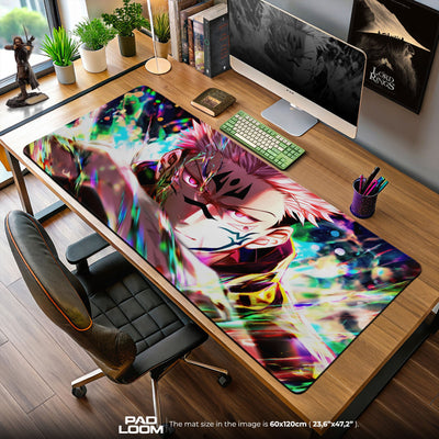 Sukuna Cursed Aura Mouse Pad, Jujutsu Anime Gaming Desk Mat
