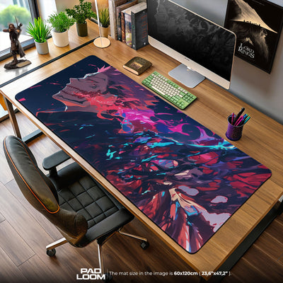 Sukuna Cursed Flames Mouse Pad, Jujutsu Kaisen Gaming Desk Mat