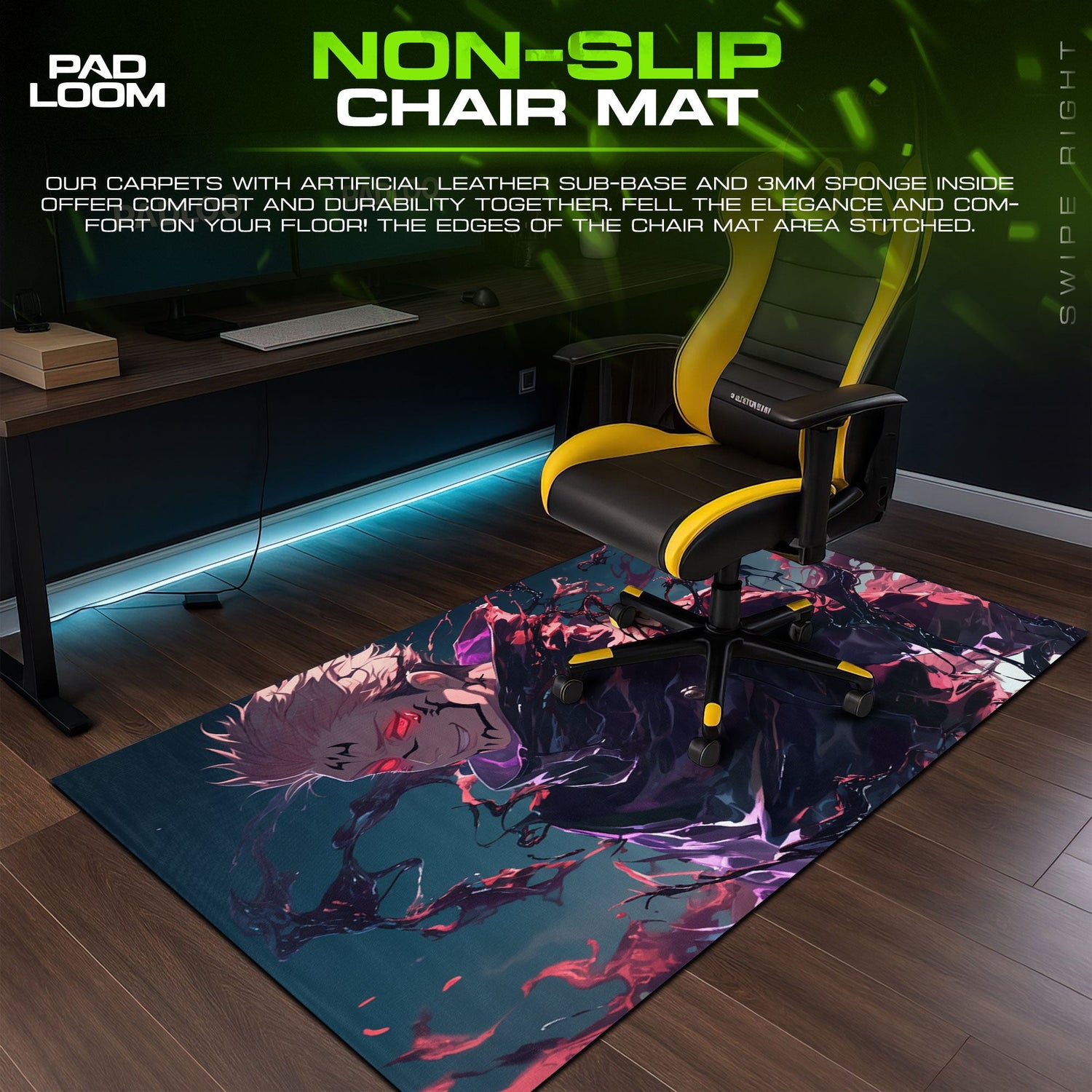 Sukuna Shadow Form Mouse Pad, Jujutsu Kaisen Gaming Desk Mat Padloom